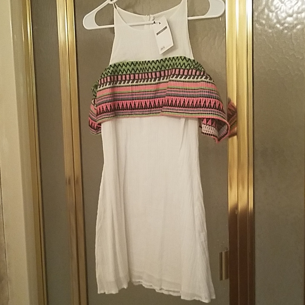 ASOS Aztec boho off the shoulder mini dress